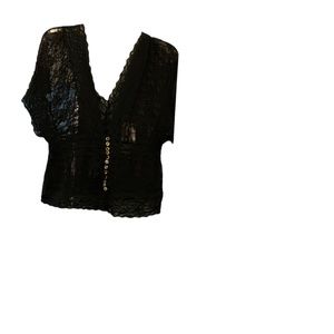 Women’s LOVE CULTURE Black Lace Cover Up Top Size Large